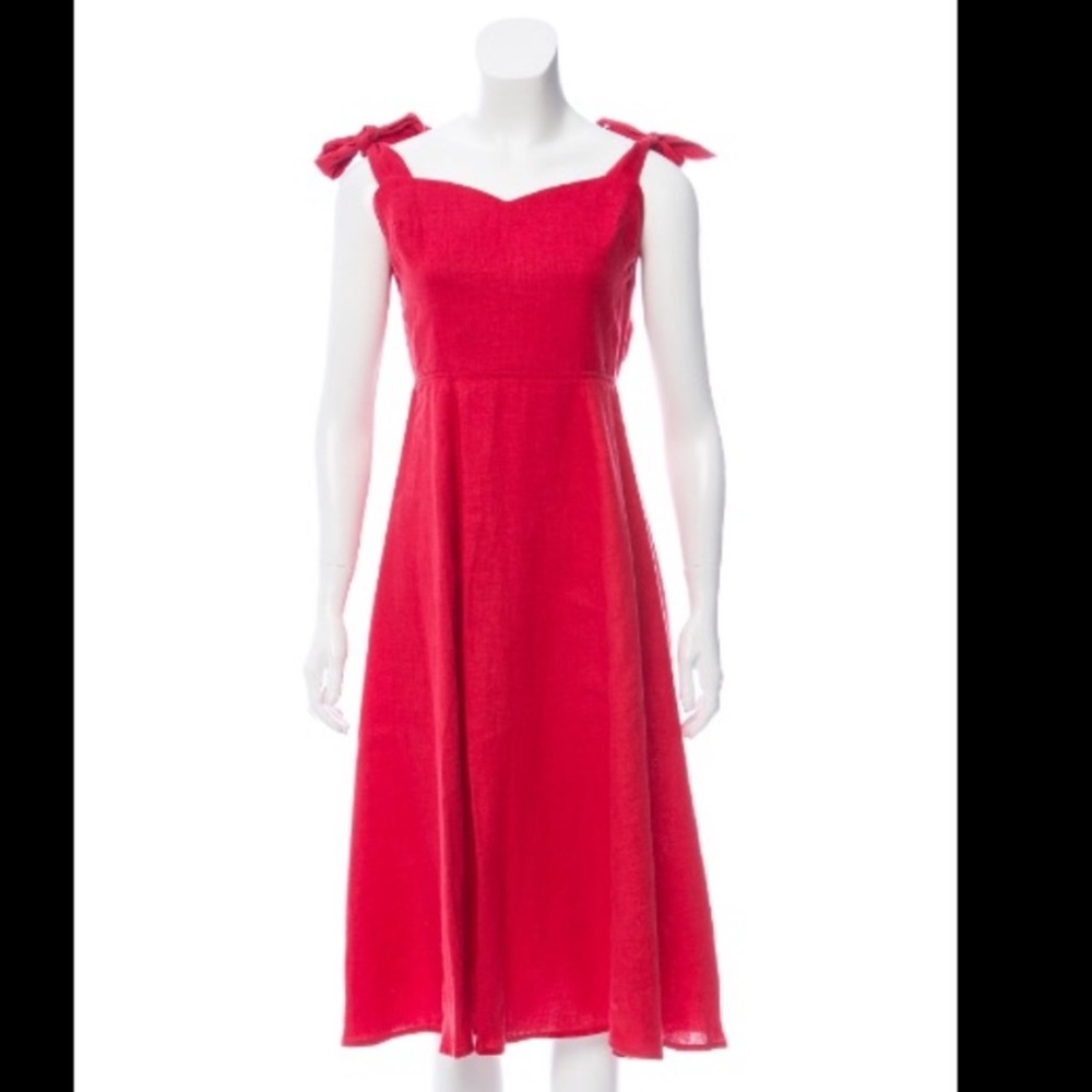 Reformation Montclair Backless Linen Midi Dress